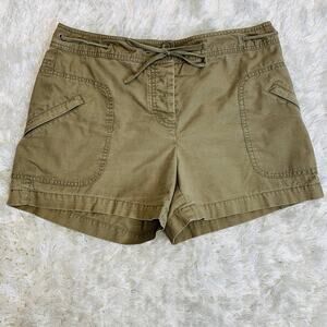 J Crew Army Green Chino Low Rise Shorts Sz 4